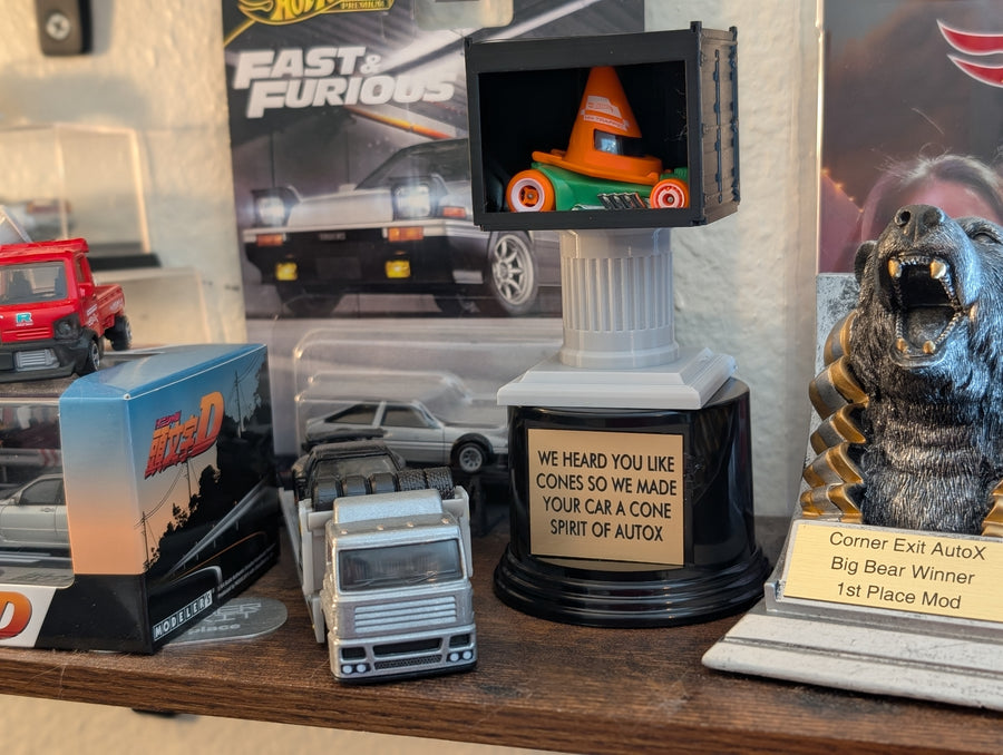 We can mix in Hotwheels to our trophies